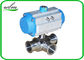 Válvula de bola sanitária apertada de 3 maneiras/válvulas de bola pneumáticas de aço inoxidável